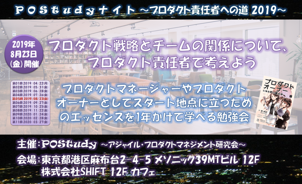 プロダクト戦略とチームの関係について、プロダクト責任者視点で考えよう【POStudyナイト#05 - プロダクト責任者への道 2019】【2019/08/23(金)】